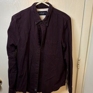 Abercrombie & Fitch Dark Plum Button-Down Shirt